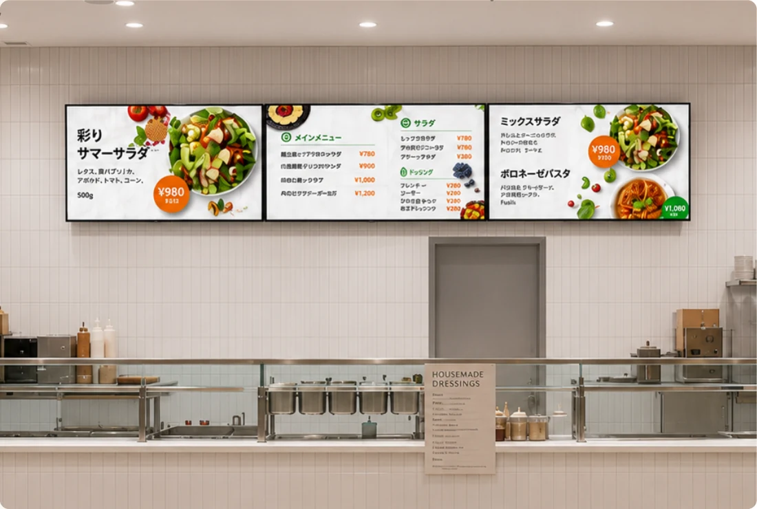飲食店のデジタルメニューボード、表示内容の整理から
