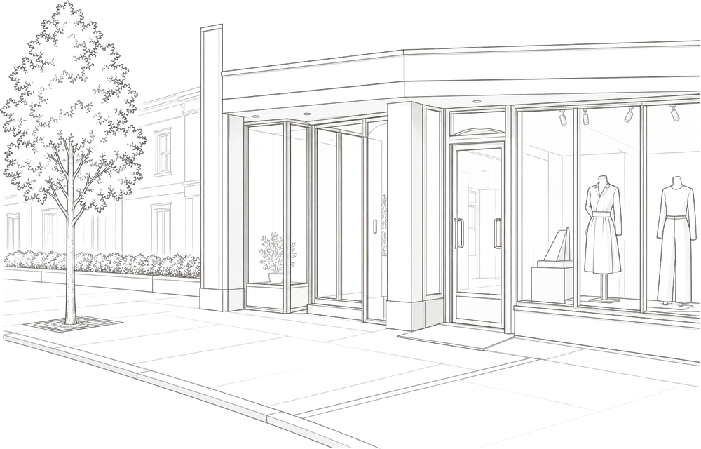 店舗外観・店頭(線画)