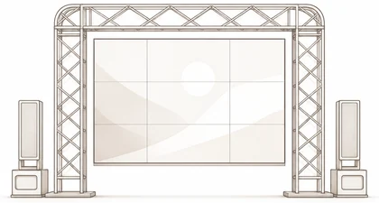 トラス架台の大型LED（線画）